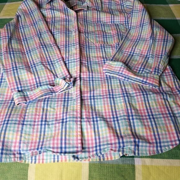 Sag Harbor Dressy XL Button Up 3/4 Sleeve Multicolored Pocket Women's Shirt - Picture 3 of 9